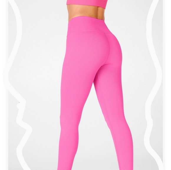 New Fabletics High Waist Powerhold Leggings Pink M - Picture 6 of 6